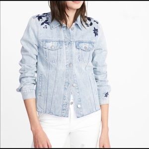 Old Navy Embroidered Denim Jacket